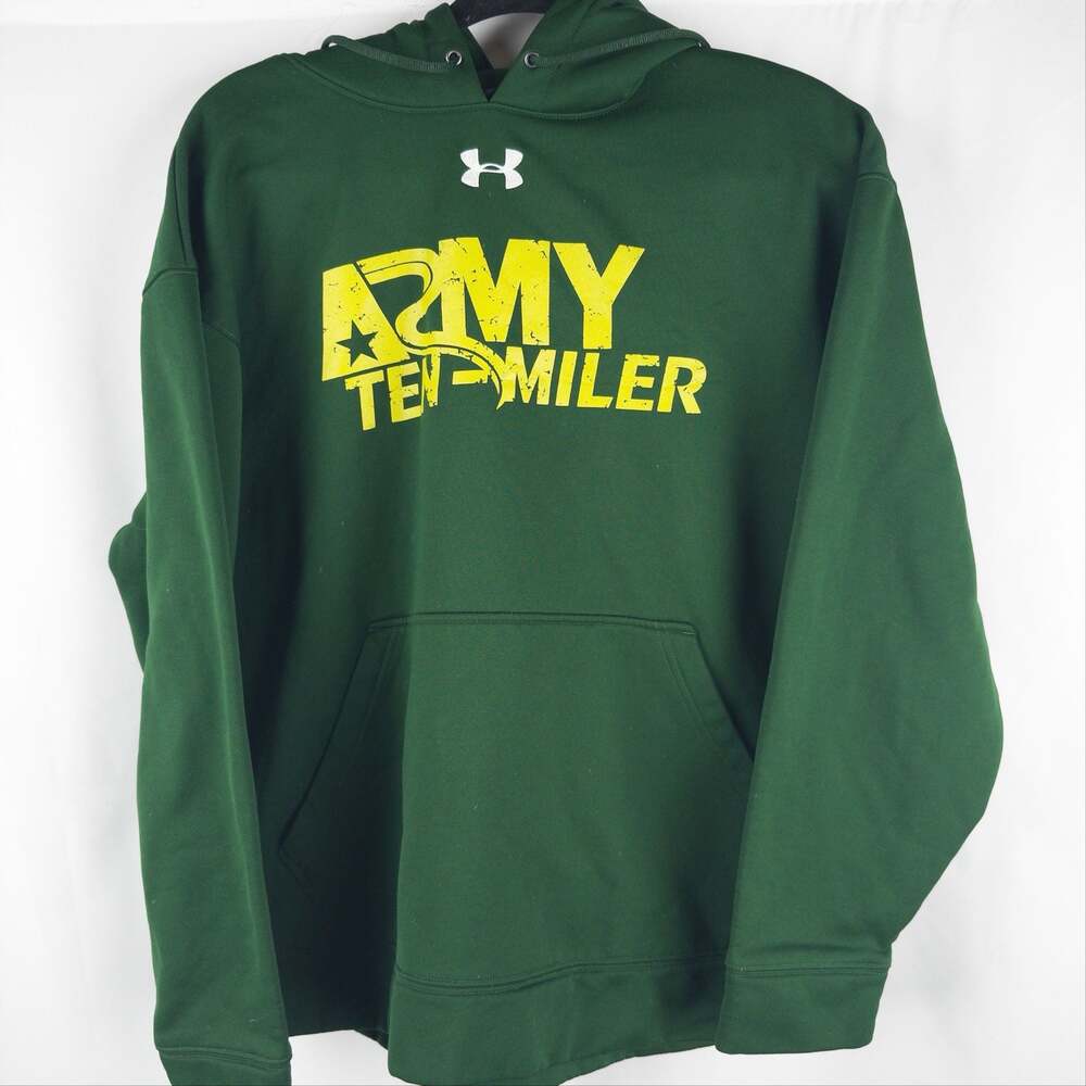Under Armour Army Ten-Miler Green Pullover Hoodie Sweatshirt Men's Size Large LG